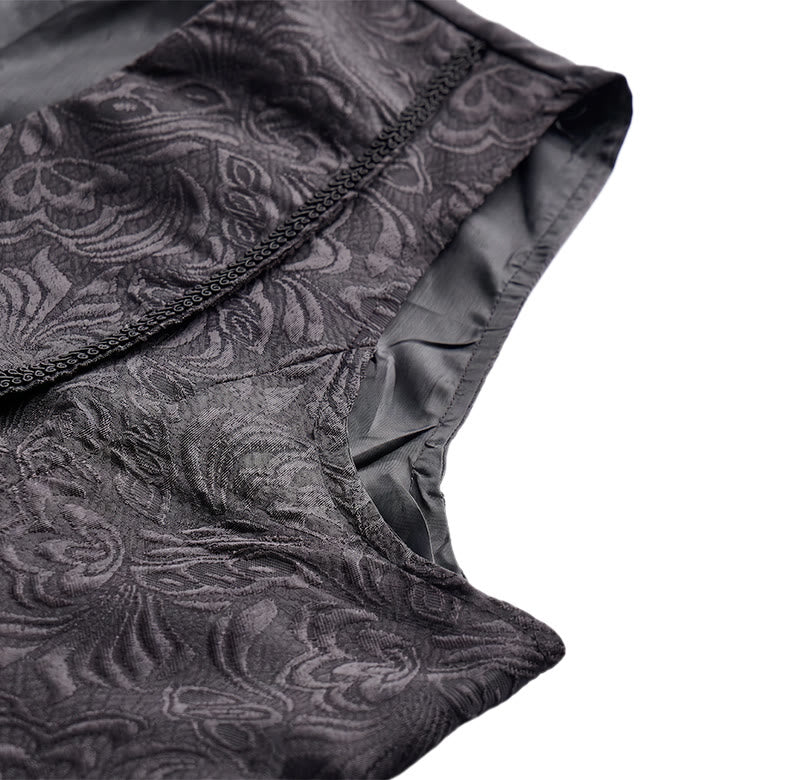 Men's Black Jacquard Double-Breasted Tuxedo Suit Vest - image 7