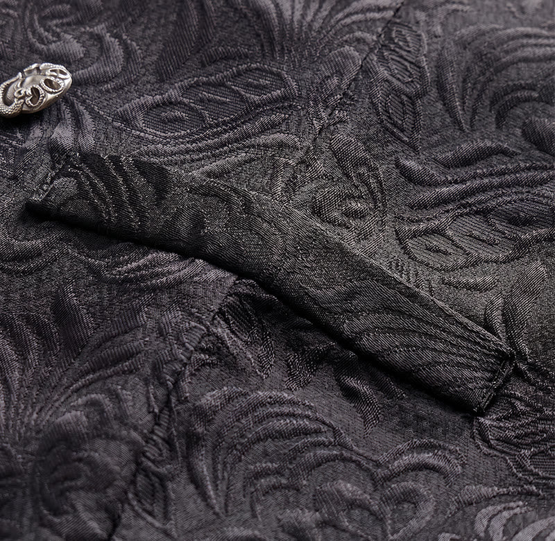 Men's Black Jacquard Double-Breasted Tuxedo Suit Vest - image 6