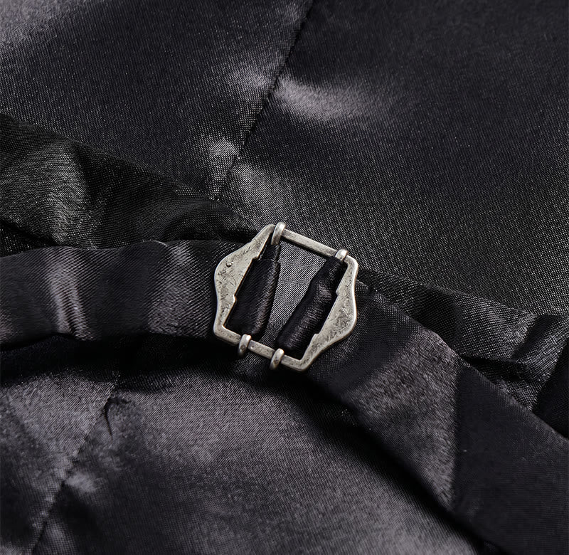 Men's Black Jacquard Double-Breasted Tuxedo Suit Vest - image 9