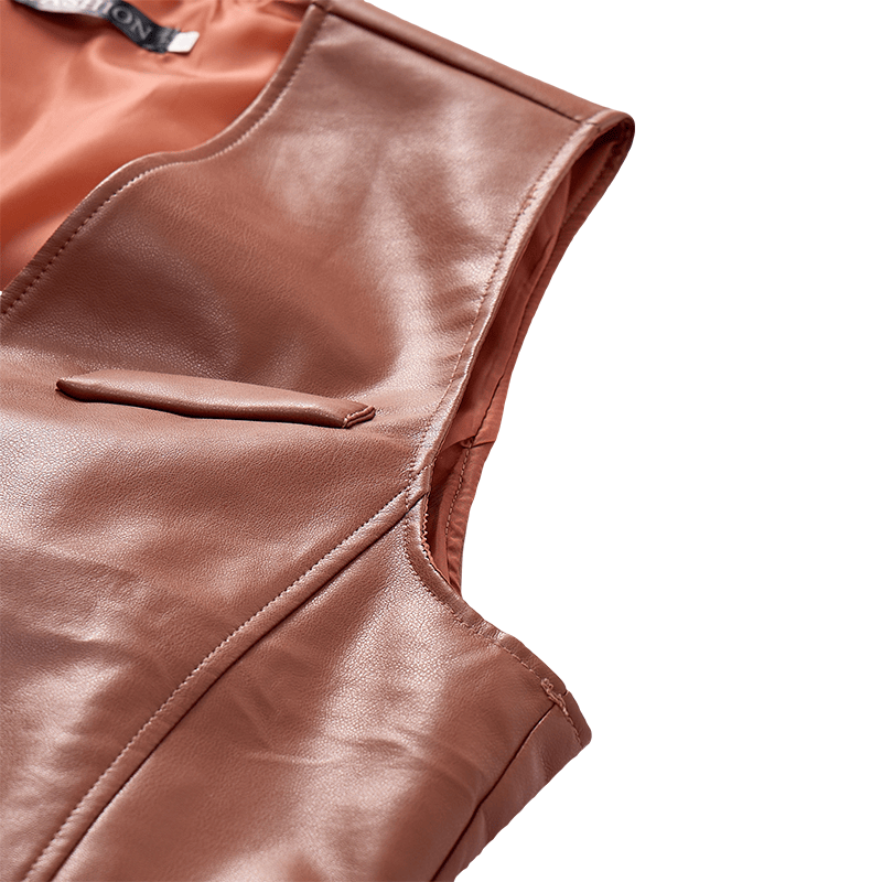 Men's Four Seasons Casual Formal Layering Leather Vest - image 6
