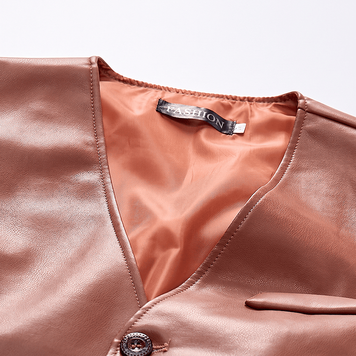 Men's Four Seasons Casual Formal Layering Leather Vest - image 5