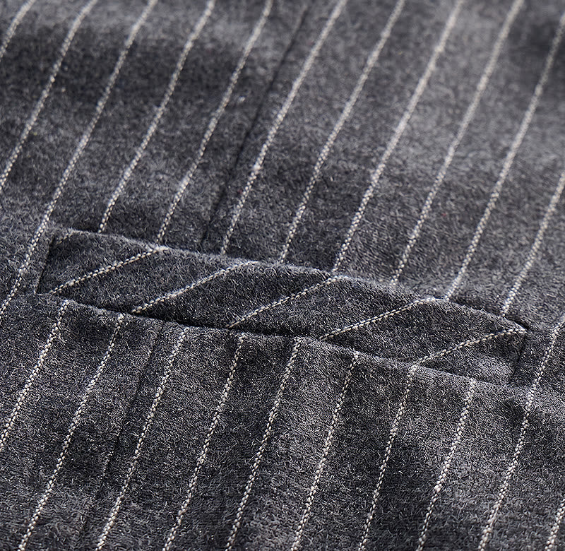 Men's Retro Style Pinstriped Suit Vest With Rose Lapel Chain - image 8