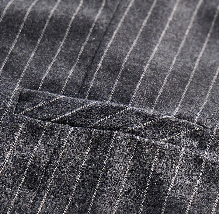 Men's Retro Style Pinstriped Suit Vest With Rose Lapel Chain - image 8