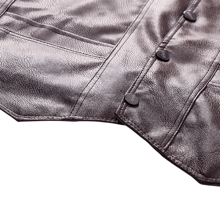 Men's 2 Styles Thick Or Thin With Zip Pockets Leather Vest - image 8