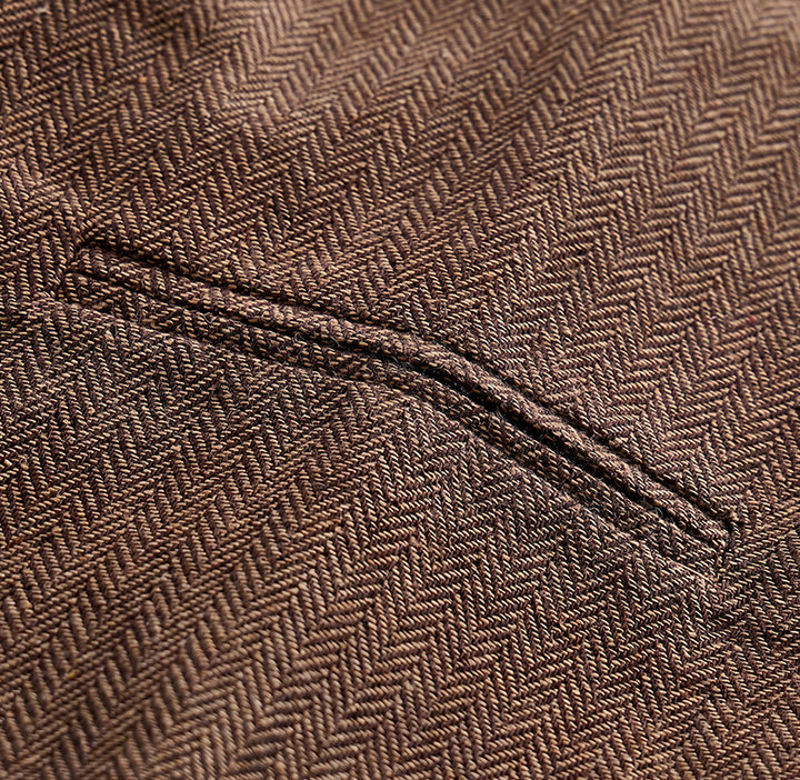 Men's Vintage Tweed Suit Vest With Royal Chain Brooch - image 10