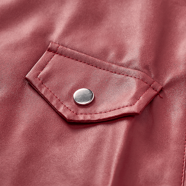 Men's Punk Asymmetric Zipper Lapel Motorcycle Leather Vest - image 7