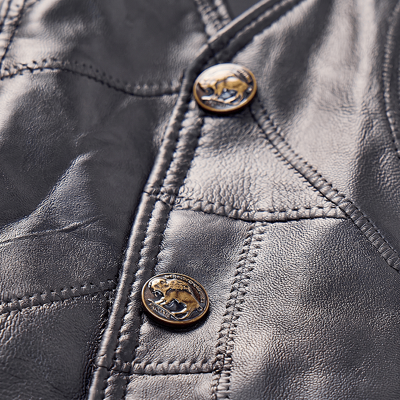 Men's Punk Biker Side Drawstring Motorcycle Leather Vest - image 6