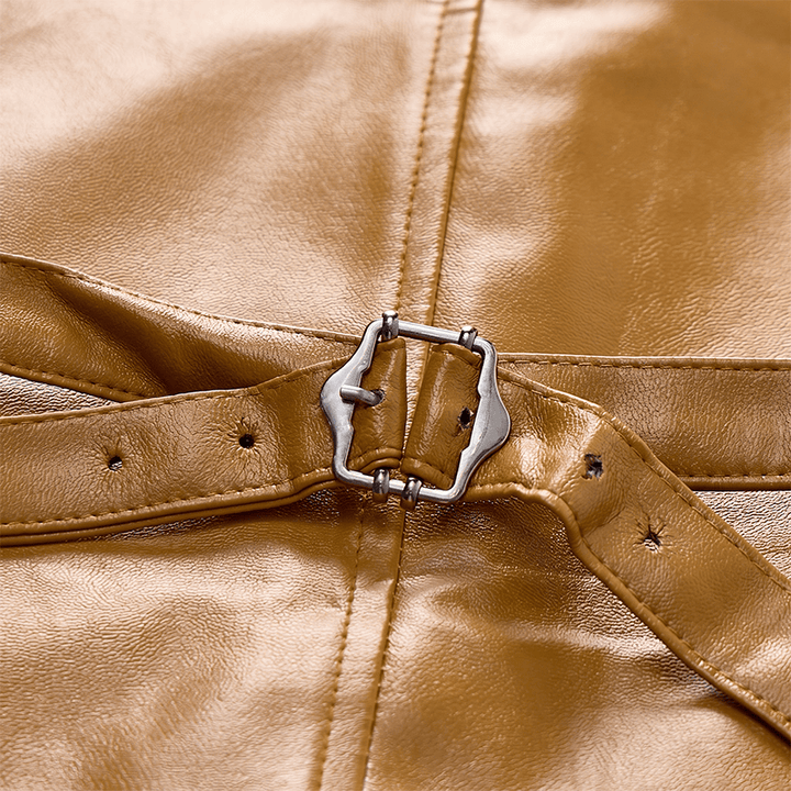 Men's Vintage Western Notch Lapel Suit Leather Vest - image 12
