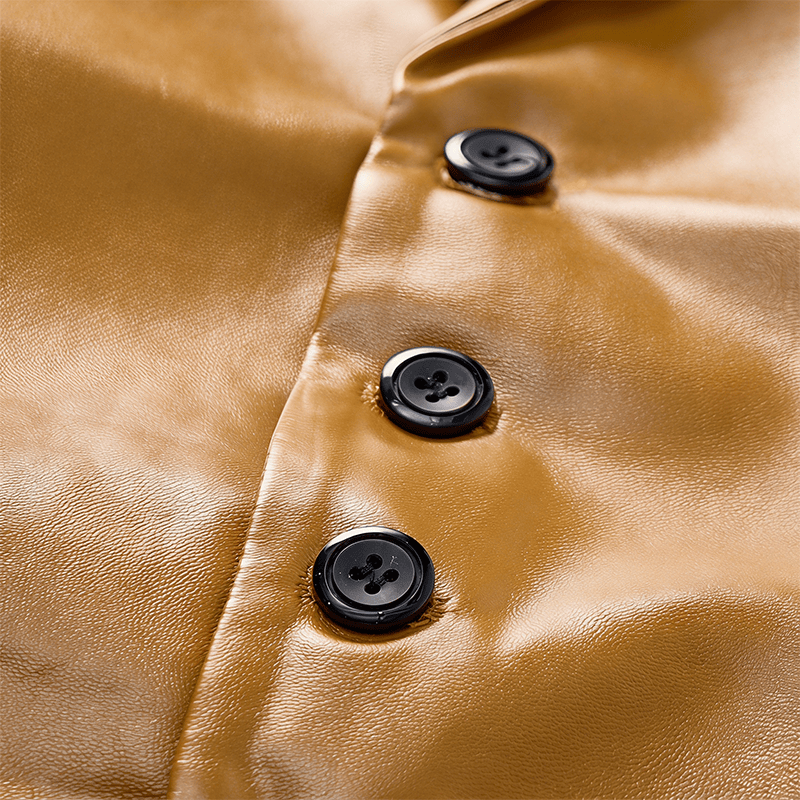 Men's Vintage Western Notch Lapel Suit Leather Vest - image 9