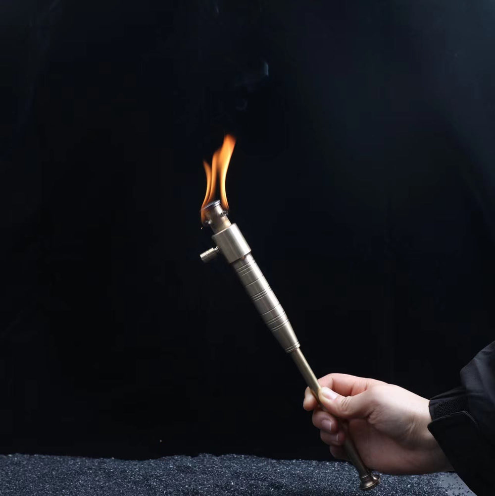 Vintage Brass Torch Refillable Long Handle Lighter - image 1