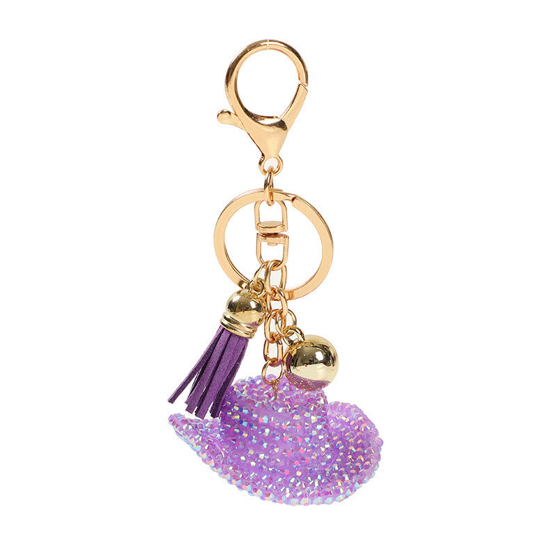 Bling Sparkly Western Rhinestone Cowboy Hat Keychain - Purple - image 8