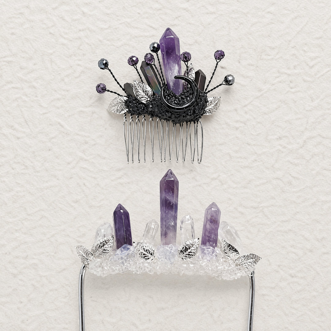 Handmade Groom's Pocket Boutonniere & Bride's Crystal Hair Comb Bundle Set - image 13