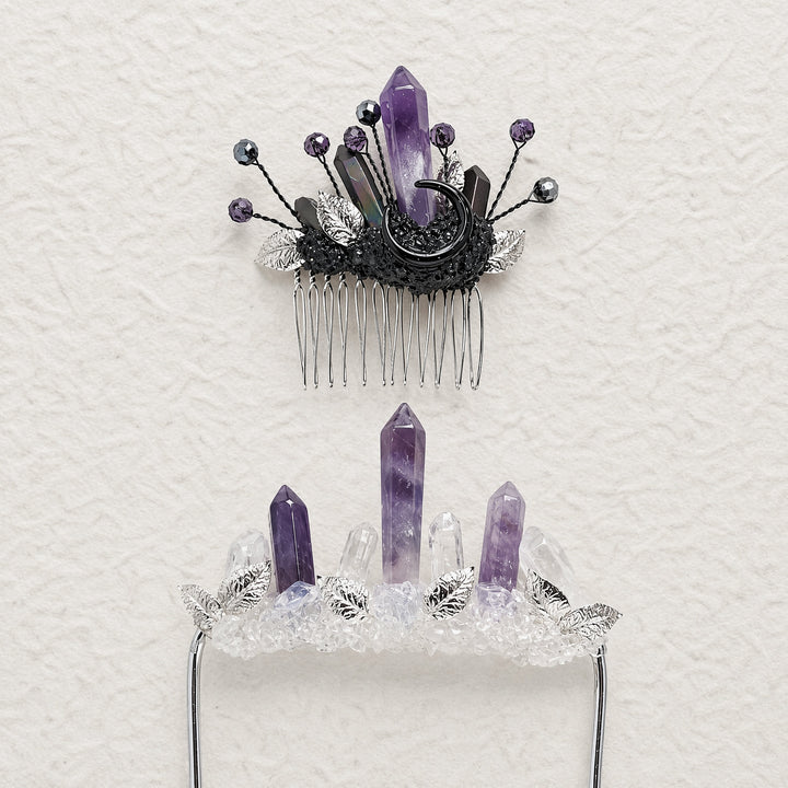 Handmade Groom's Pocket Boutonniere & Bride's Crystal Hair Comb Bundle Set - image 13