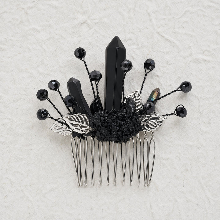 Women's Enchanted Real Crystal Leaf Detailed Hair Comb - image 9