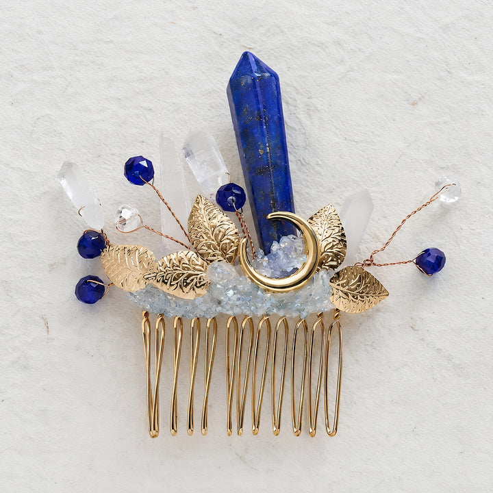Women's Enchanted Real Crystal Leaf Detailed Hair Comb - image 3