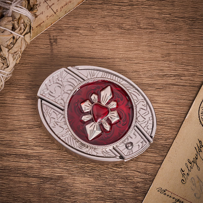 Gothic Crimson Heart DIY Hidden Folding Knife Buckle Leather Belt - image 9