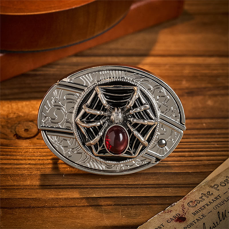 Blood Web Gothic Spider Hidden Folding Knife Buckle Leather Belt - Spider - Without Belt - Not Included Belt - image 0