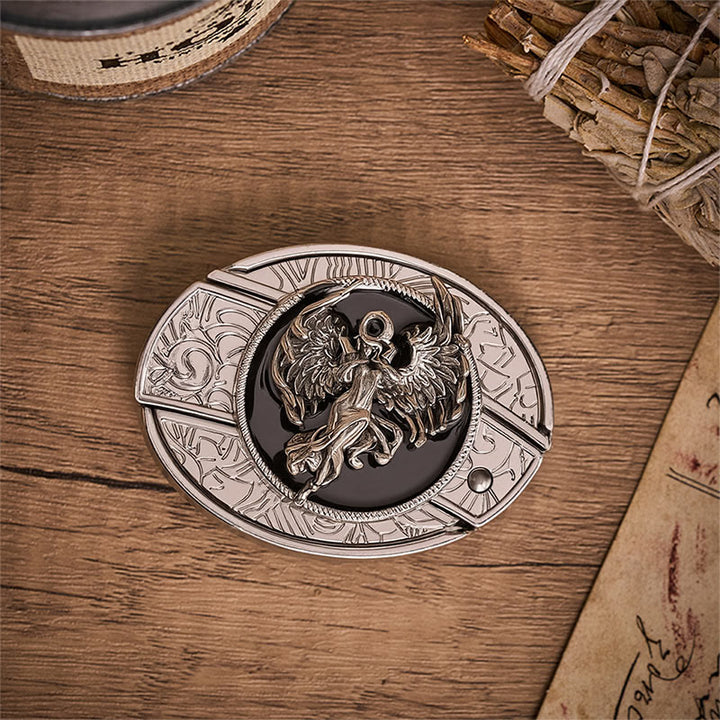 Protection & Faith Angel Hidden Folding Knife Buckle Leather Belt - image 10