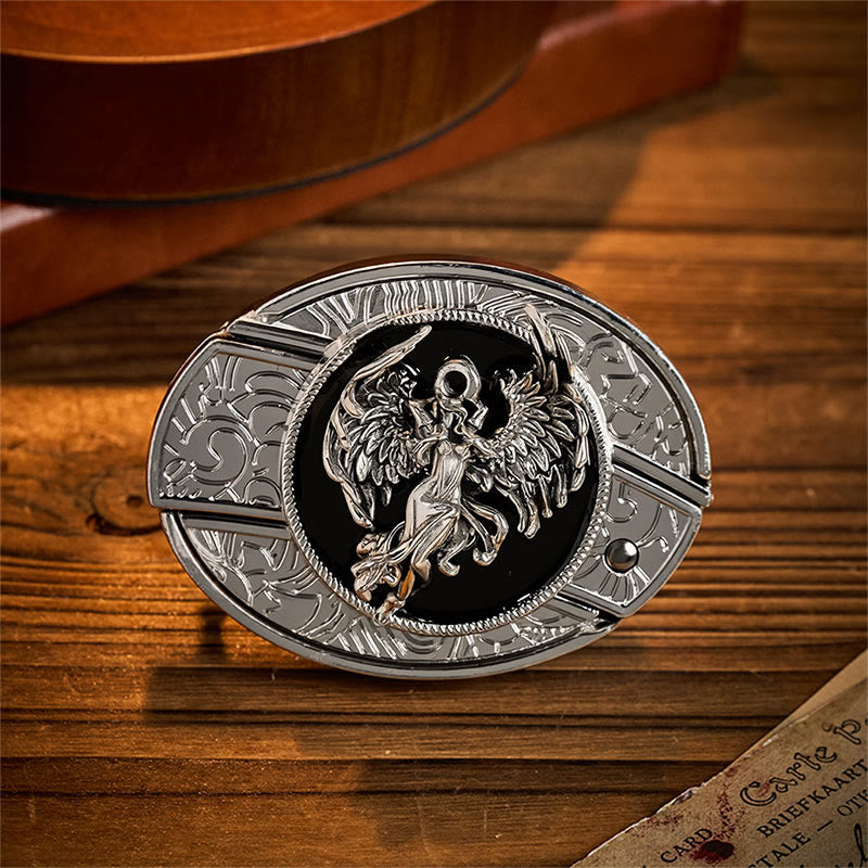 Protection & Faith Angel Hidden Folding Knife Buckle Leather Belt - Angel - Without Belt - Not Included Belt - image 0