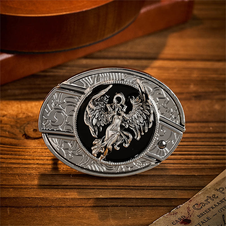 Protection & Faith Angel Hidden Folding Knife Buckle Leather Belt - Angel - Without Belt - Not Included Belt - image 0