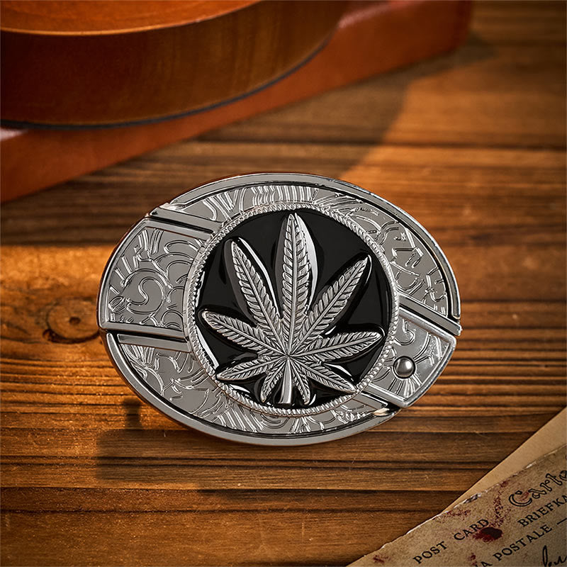 Desert Leaf Western Hidden Folding Knife Buckle Leather Belt - Desert Leaf - Without Belt - Not Included Belt - image 0