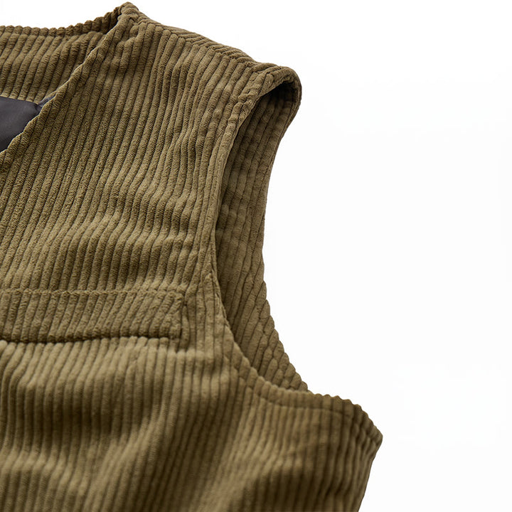 Minimalist V-Neck Retro Ivy League Corduroy Suit Vest - image 10
