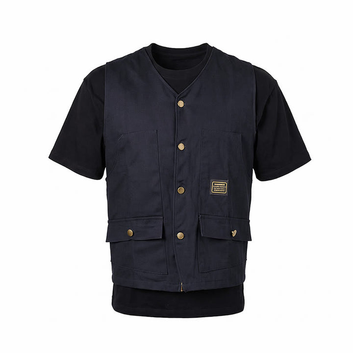 Multi-pocket Tactical Style Canvas Workwear Vest - image 14