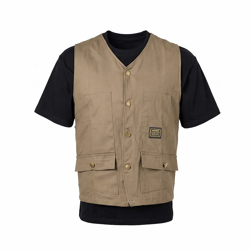 Multi-pocket Tactical Style Canvas Workwear Vest - image 13