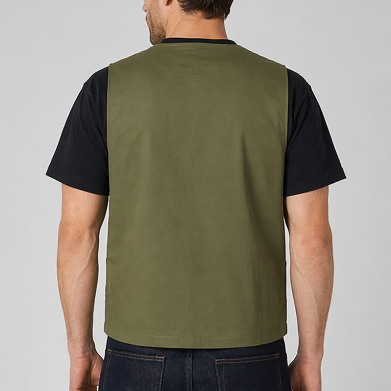 Multi-pocket Tactical Style Canvas Workwear Vest - image 2