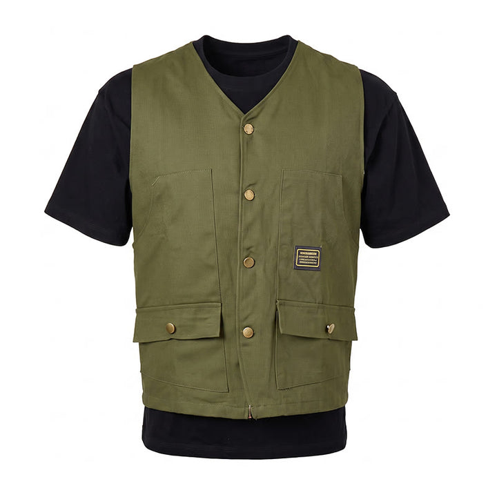 Multi-pocket Tactical Style Canvas Workwear Vest - image 11