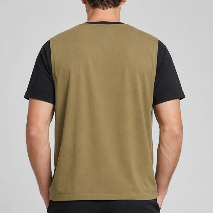 Men's Simple Solid Color Cotton Linen Summer Vest - image 2