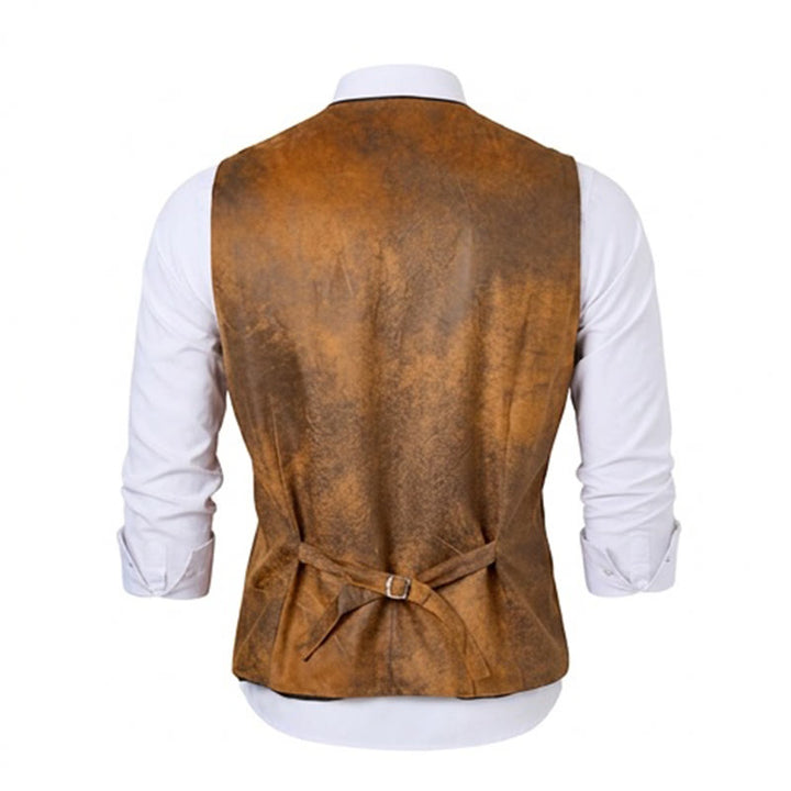 Men's Western Rugged Tobacco Brown Print Vest - image 10