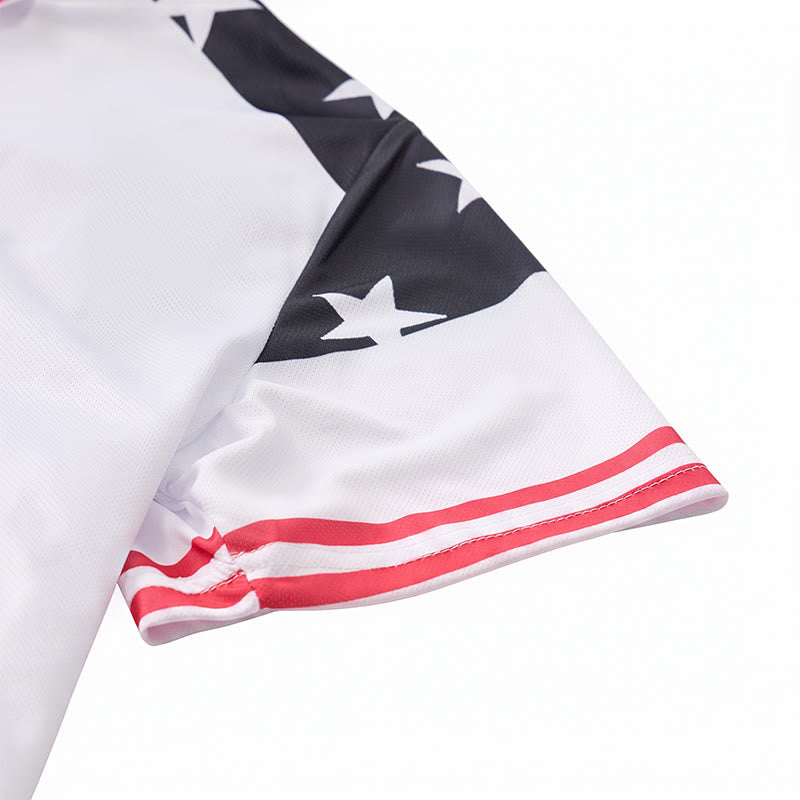 Men's Flag Inspired Patriotic Star Print Polo Shirt - image 7