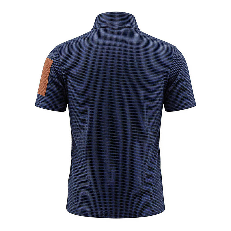 Men's Waffle Texture Zipper Detailed Polo Shirt - image 11