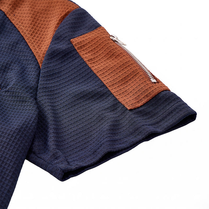 Men's Waffle Texture Zipper Detailed Polo Shirt - image 10