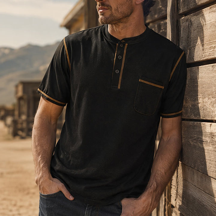 Men's Heritage Style Contrast Trim Tee Polo Shirt - Black - 3XL - image 7