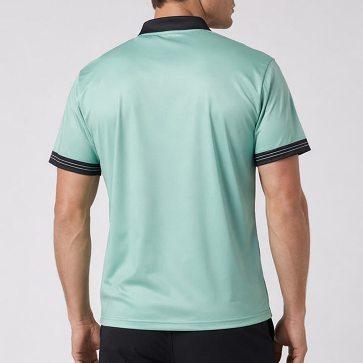 Men's Modern Black Striped Print Summer Polo Shirt - image 2