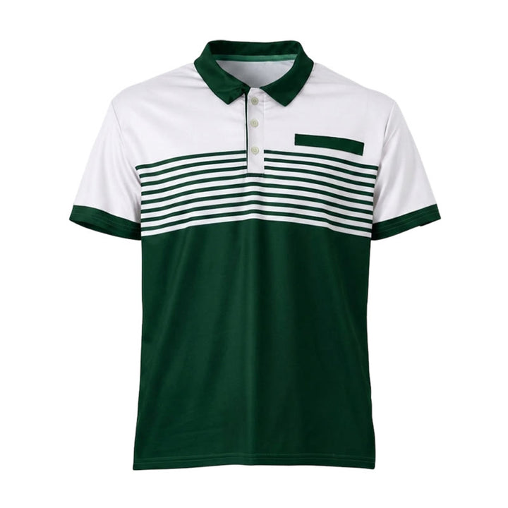 Men's Modern Black Striped Print Summer Polo Shirt - image 20