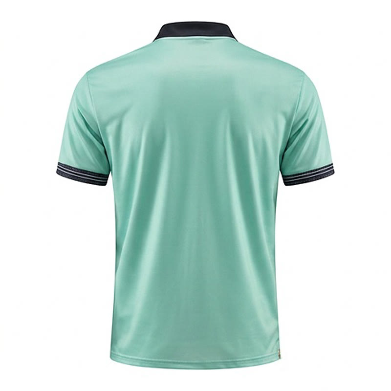 Men's Modern Black Striped Print Summer Polo Shirt - image 17