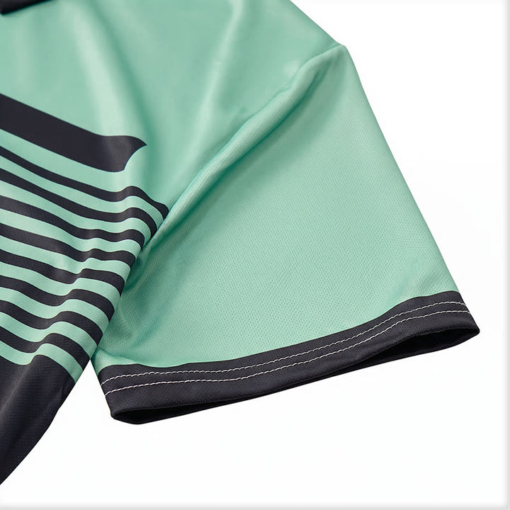 Men's Modern Black Striped Print Summer Polo Shirt - image 15