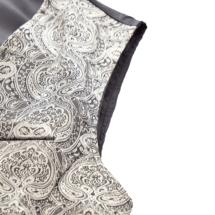 Men's Vintage Gothic Paisley Print Four Season Party Suit Vest - image 8
