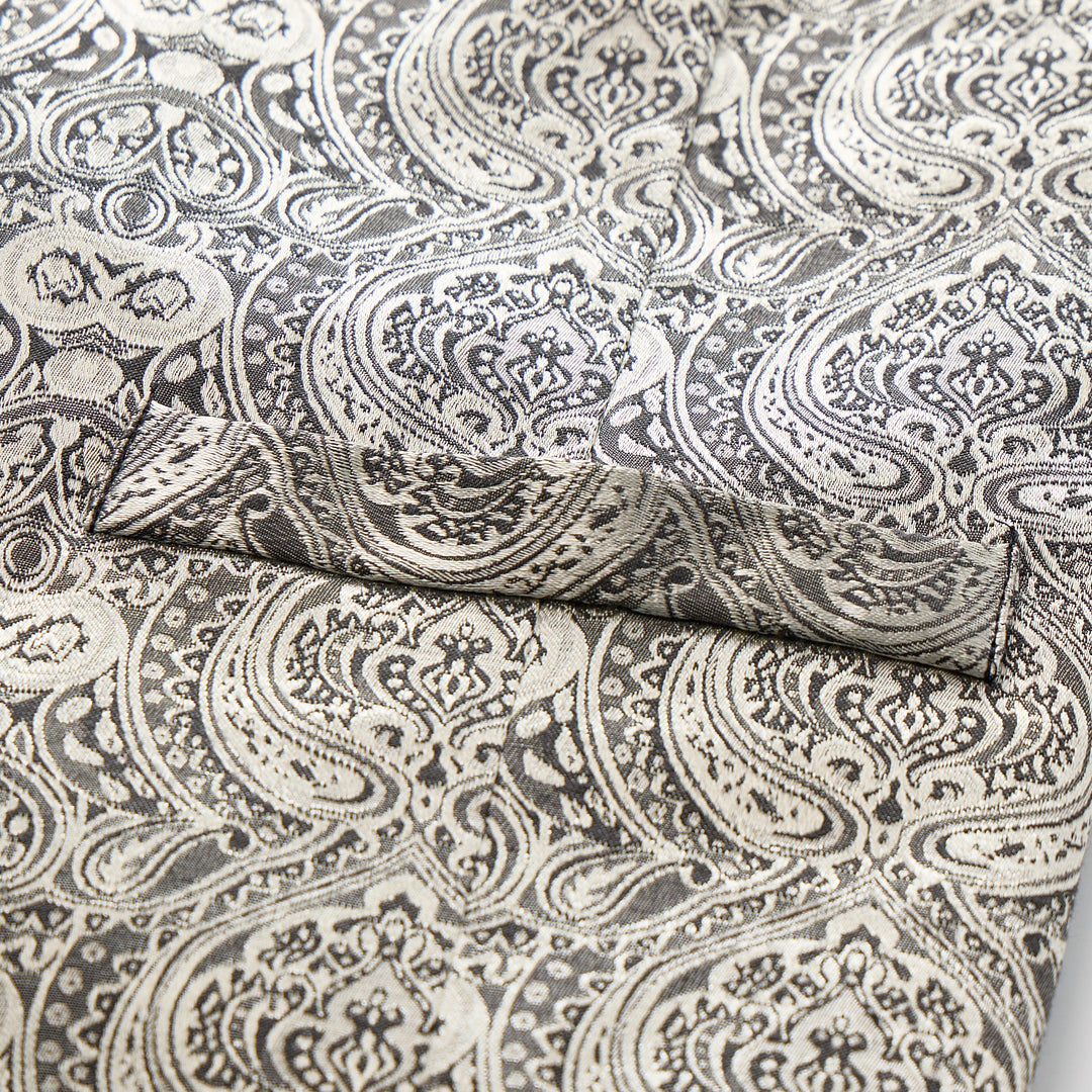 Men's Vintage Gothic Paisley Print Four Season Party Suit Vest - image 9