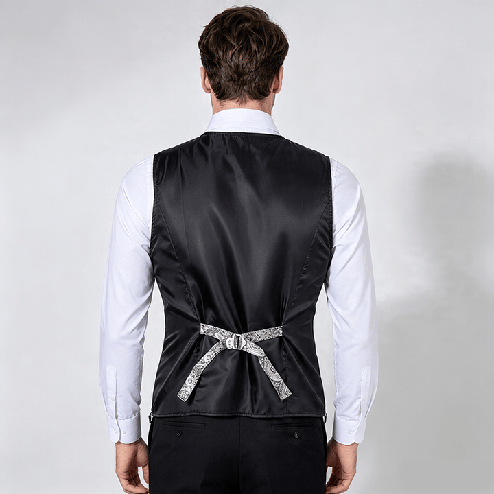 Men's Vintage Gothic Paisley Print Four Season Party Suit Vest - image 3