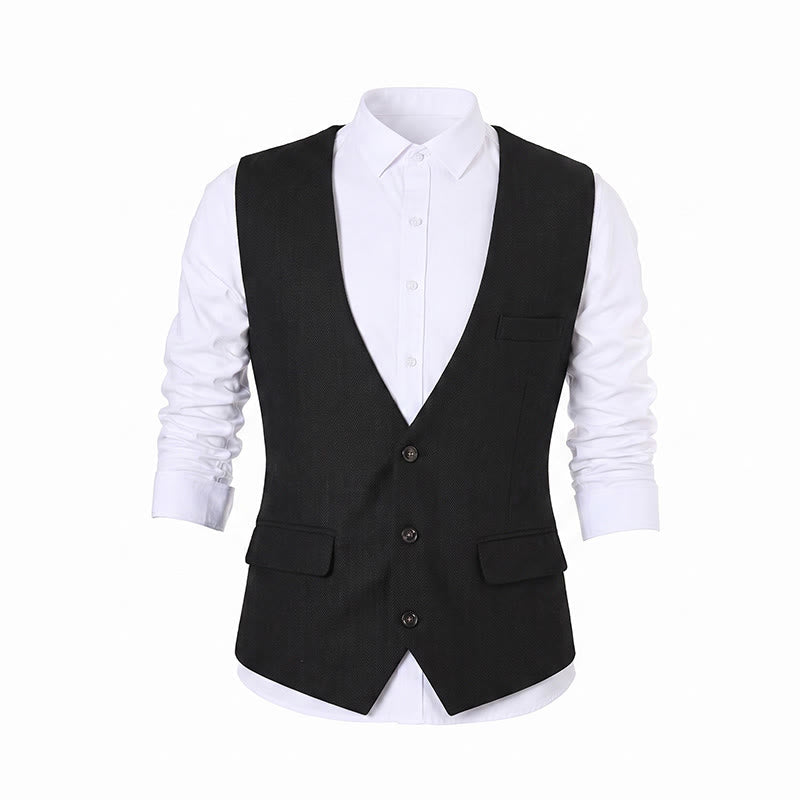 Men's Solid Color Slim Fit All Season Suit Vest - image 15