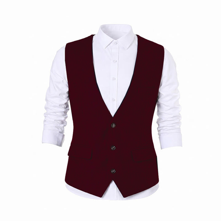 Men's Solid Color Slim Fit All Season Suit Vest - image 17