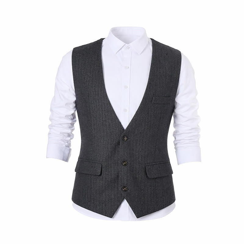 Men's Solid Color Slim Fit All Season Suit Vest - image 13