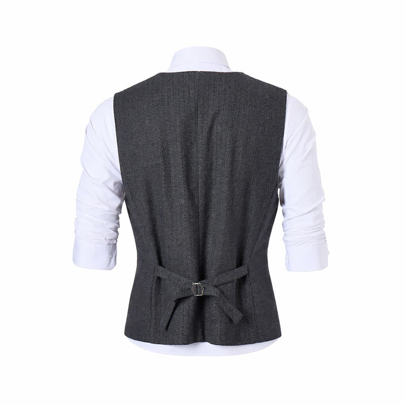 Men's Solid Color Slim Fit All Season Suit Vest - image 14