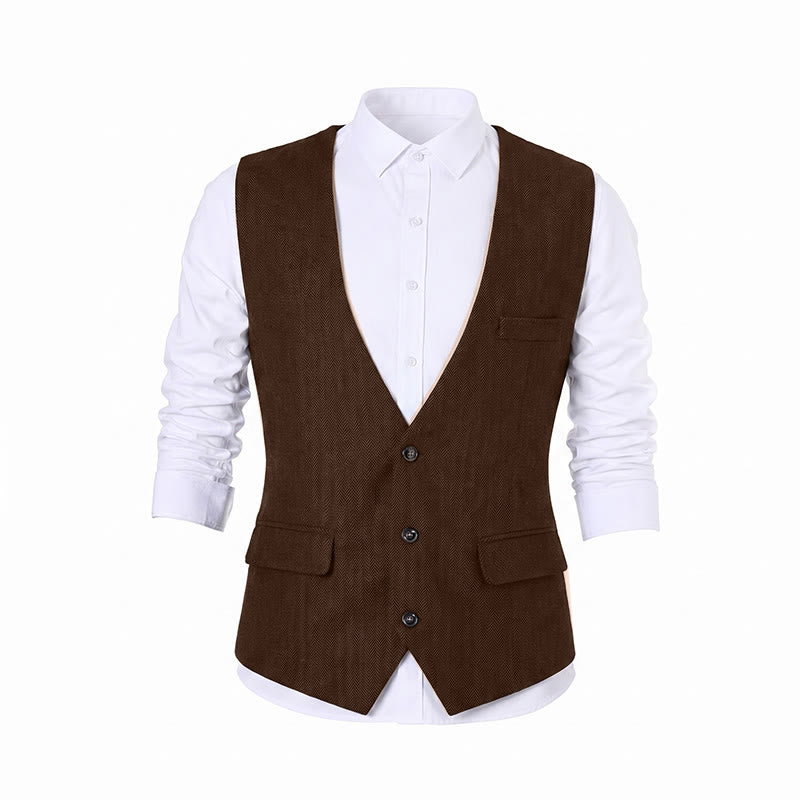 Men's Solid Color Slim Fit All Season Suit Vest - image 16