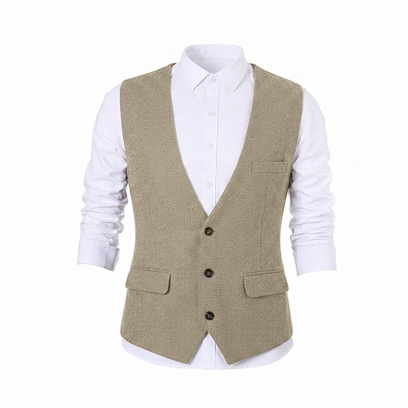 Men's Solid Color Slim Fit All Season Suit Vest - image 18