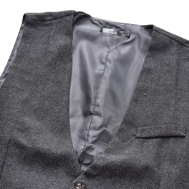 Men's Solid Color Slim Fit All Season Suit Vest - image 8